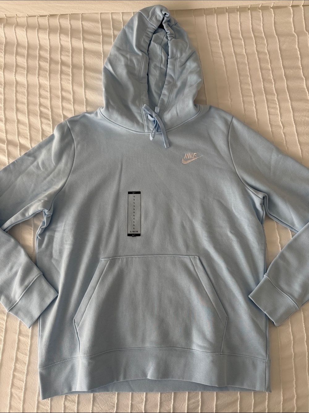 Nike Light Blue Hooded Pullover Sweatshirt Size Large